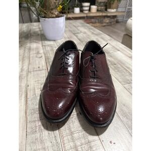Stafford Comfort Plus Mens 12 Burgundy Leather Wingtip Oxford Dress Shoes USA
